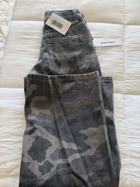 Princess Polly Gray Camo Flare Jeans